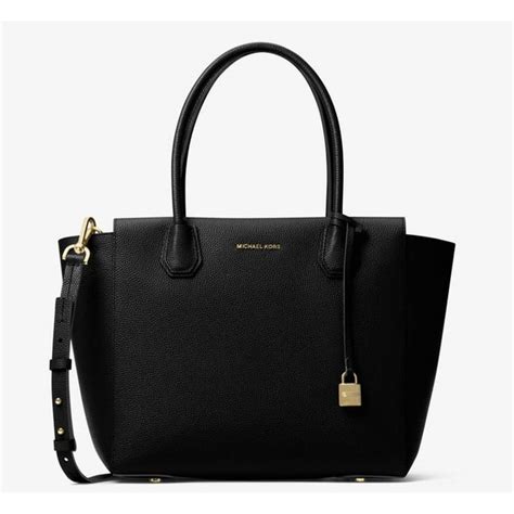 Michael Kors 30h6gm9s3l Mercer Large Satchel Black Leather 